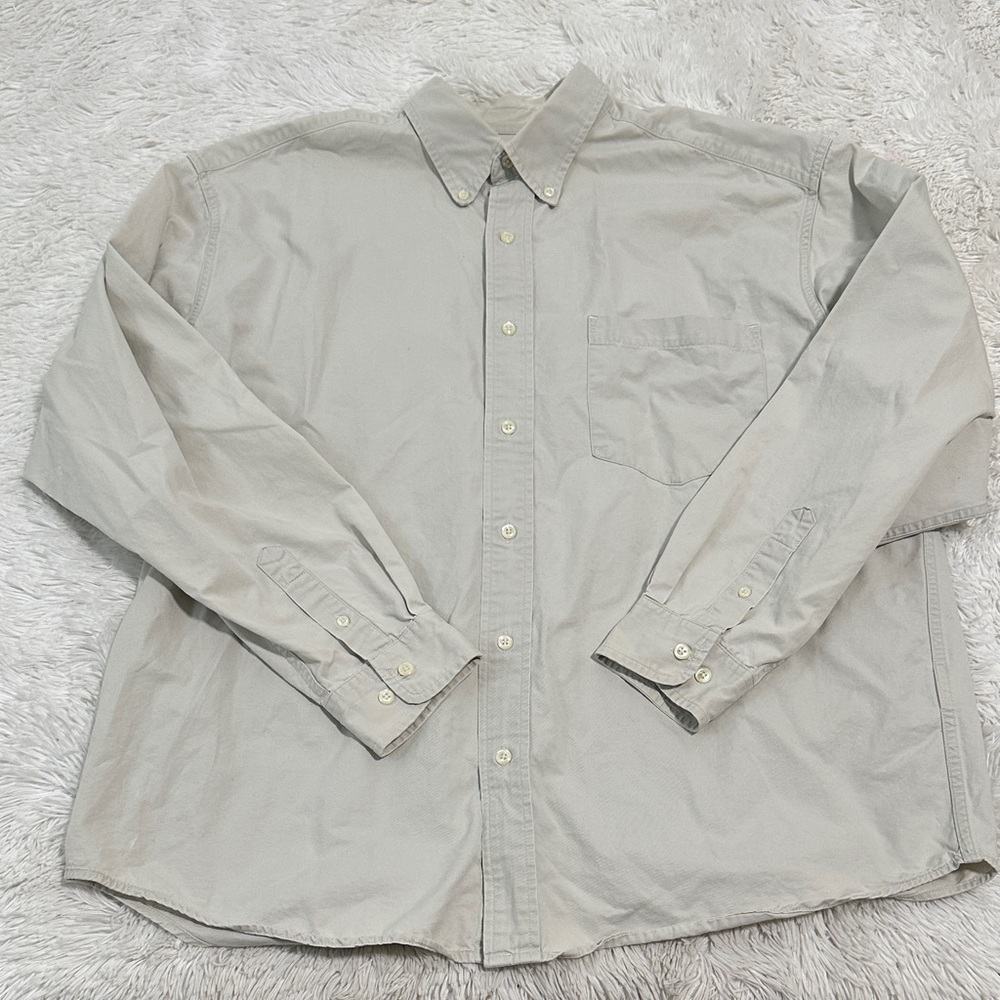 Eddie Bauer Men's Casual Button Down Shirt - Light Gray